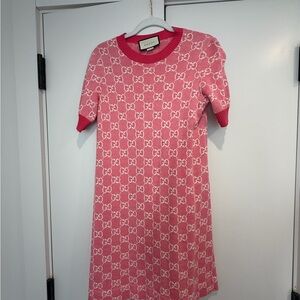 Gucci Pink Logo Mini Dress